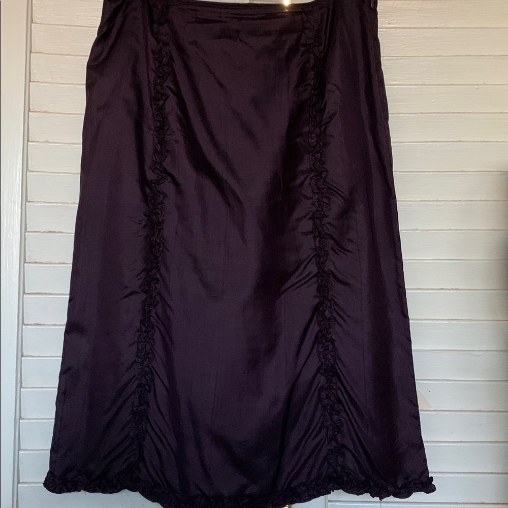 Anthropologie Dark Purple Silk Skirt